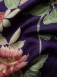Photo12: K0708D Used Japanese   Purple HAORI short jacket / Silk. Peony,   (Grade C) (12)