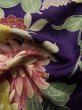 Photo13: K0708D Used Japanese   Purple HAORI short jacket / Silk. Peony,   (Grade C) (13)