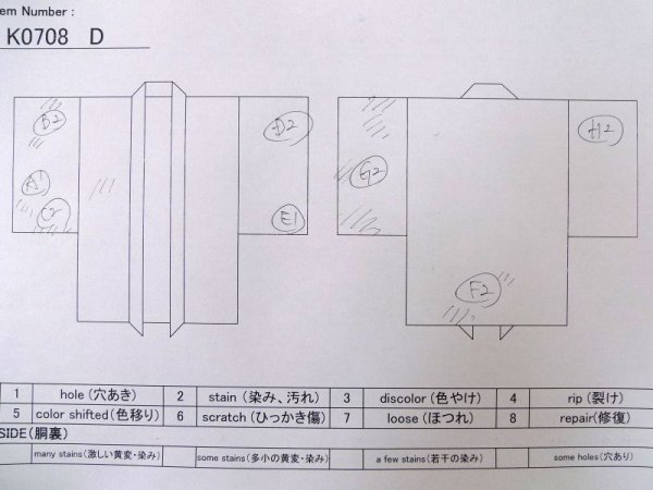 Photo16: K0708D Used Japanese   Purple HAORI short jacket / Silk. Peony,   (Grade C) (16)