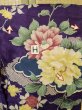 Photo24: K0708D Used Japanese   Purple HAORI short jacket / Silk. Peony,   (Grade C) (24)