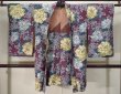 Photo1: K0712K Used Japanese   Purple HAORI short jacket / Silk. Peony,   (Grade B) (1)