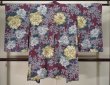 Photo2: K0712K Used Japanese   Purple HAORI short jacket / Silk. Peony,   (Grade B) (2)