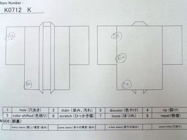 Photo16: K0712K Used Japanese   Purple HAORI short jacket / Silk. Peony,   (Grade B) (16)