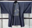 Photo1: K0712N Used Japanese Mens Heather Blue HAORI short jacket / Silk. Line   (Grade C) (1)