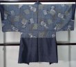 Photo3: K0712N Used Japanese Mens Heather Blue HAORI short jacket / Silk. Line   (Grade C) (3)