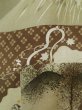 Photo7: K0712S Used Japanese Mens Deep Brown HAORI short jacket / Silk.(Grade D) (7)