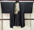 Photo1: K0713C Used Japanese Mens Black HAORI short jacket / Silk.    (Grade C) (1)