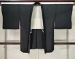Photo1: K0714H Used Japanese   Black HAORI short jacket / Silk.    (Grade A) (1)