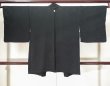 Photo2: K0714H Used Japanese   Black HAORI short jacket / Silk.    (Grade A) (2)