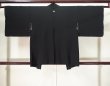 Photo2: K0714J Used Japanese   Black HAORI short jacket / Silk.    (Grade C) (2)