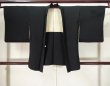 Photo1: K0714L Used Japanese   Black HAORI short jacket / Silk.    (Grade B) (1)