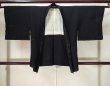 Photo1: K0714O Used Japanese   Black HAORI short jacket / Silk.    (Grade B) (1)