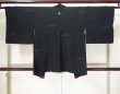 Photo2: K0714O Used Japanese   Black HAORI short jacket / Silk.    (Grade B) (2)