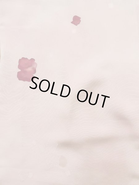 Photo4: K0714U Used Japanese Pale Light Pink MICHIYUKI outer coat / Silk. Abstract pattern   (Grade C) (4)