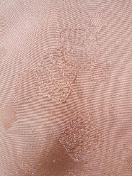 Photo6: K0714U Used Japanese Pale Light Pink MICHIYUKI outer coat / Silk. Abstract pattern   (Grade C) (6)