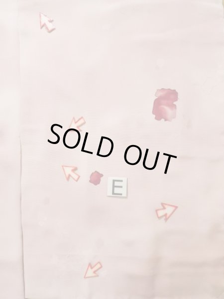 Photo19: K0714U Used Japanese Pale Light Pink MICHIYUKI outer coat / Silk. Abstract pattern   (Grade C) (19)