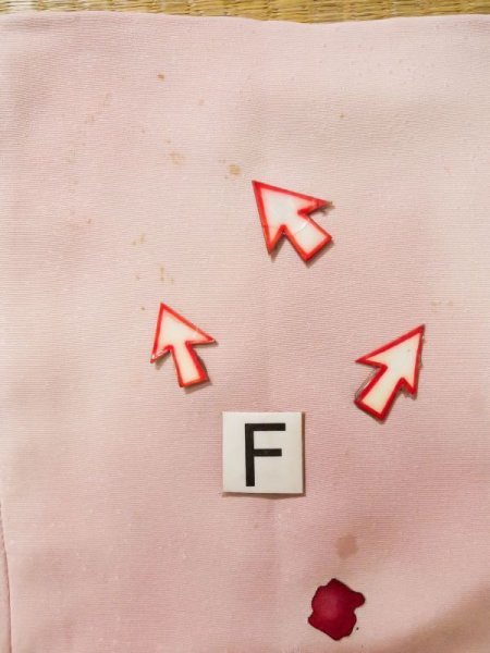 Photo20: K0714U Used Japanese Pale Light Pink MICHIYUKI outer coat / Silk. Abstract pattern   (Grade C) (20)