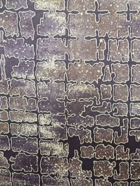 Photo7: Mint K0728E Used Japanese   Purple KOMON dyed / Synthetic. Quadrangle,   (Grade A) (7)