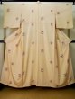 Photo1: K0728F Used Japanese   Cream KOMON dyed / Silk. Flower,   (Grade B) (1)
