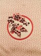 Photo7: K0728F Used Japanese   Cream KOMON dyed / Silk. Flower,   (Grade B) (7)