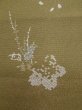 Photo5: K0728K Used Japanese Pale  Brown KOMON dyed / Synthetic. Flower,   (Grade C) (5)