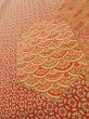 Photo8: K0728P Used Japanese   Red KOMON dyed / Silk. Wave,   (Grade B) (8)