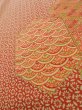 Photo8: K0728P Used Japanese   Red KOMON dyed / Silk. Wave,   (Grade B) (8)