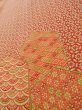 Photo10: K0728P Used Japanese   Red KOMON dyed / Silk. Wave,   (Grade B) (10)