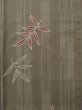 Photo4: K0729B Vintage Japanese women   Dark Red KOMON dyed / Synthetic. Bamboo leaf,   (Grade D) (4)