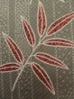 Photo5: K0729B Vintage Japanese women   Dark Red KOMON dyed / Synthetic. Bamboo leaf,   (Grade D) (5)