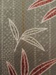 Photo6: K0729B Vintage Japanese women   Dark Red KOMON dyed / Synthetic. Bamboo leaf,   (Grade D) (6)