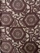 Photo4: K0804D Used Japanese   Brown KOMON dyed / Silk. Flower,   (Grade B) (4)