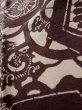 Photo10: K0804D Used Japanese   Brown KOMON dyed / Silk. Flower,   (Grade B) (10)