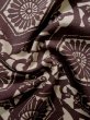 Photo11: K0804D Used Japanese   Brown KOMON dyed / Silk. Flower,   (Grade B) (11)