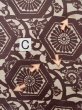 Photo16: K0804D Used Japanese   Brown KOMON dyed / Silk. Flower,   (Grade B) (16)