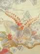 Photo5: K0804M Used Japanese   Off White KOMON dyed / Silk. Chrysanthemum,   (Grade C) (5)