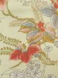 Photo6: K0804M Used Japanese   Off White KOMON dyed / Silk. Chrysanthemum,   (Grade C) (6)