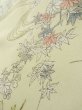 Photo9: K0804M Used Japanese   Off White KOMON dyed / Silk. Chrysanthemum,   (Grade C) (9)