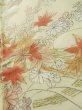 Photo10: K0804M Used Japanese   Off White KOMON dyed / Silk. Chrysanthemum,   (Grade C) (10)