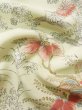 Photo14: K0804M Used Japanese   Off White KOMON dyed / Silk. Chrysanthemum,   (Grade C) (14)