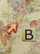 Photo17: K0804M Used Japanese   Off White KOMON dyed / Silk. Chrysanthemum,   (Grade C) (17)