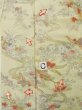 Photo18: K0804M Used Japanese   Off White KOMON dyed / Silk. Chrysanthemum,   (Grade C) (18)