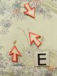 Photo20: K0804M Used Japanese   Off White KOMON dyed / Silk. Chrysanthemum,   (Grade C) (20)