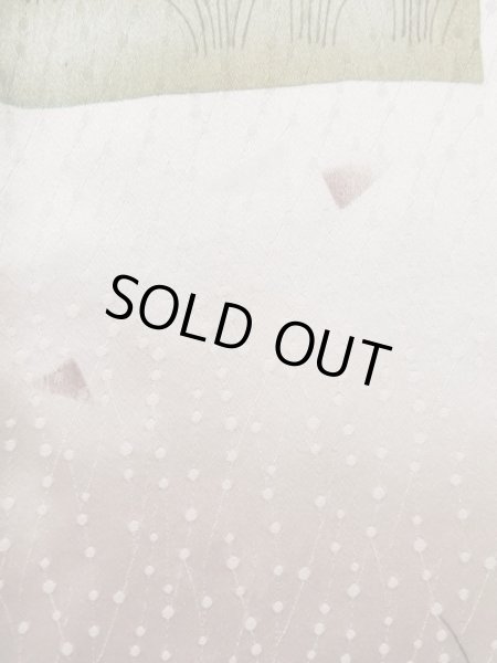 Photo7: K0804P Used Japanese Shiny  White KOMON dyed / Silk. Abstract pattern,   (Grade C) (7)