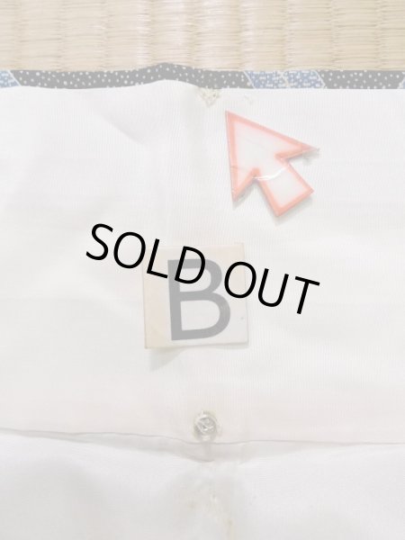 Photo15: K0805C Used Japanese   Black KOMON dyed / Silk. Folding fan,   (Grade C) (15)