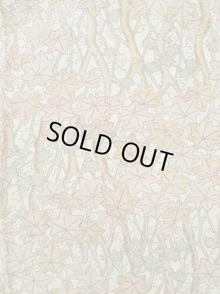 Photo4: Mint K0805D Used Japanese Heather  Off White KOMON dyed / Silk. MOMIJI maple leaf   (Grade A) (4)