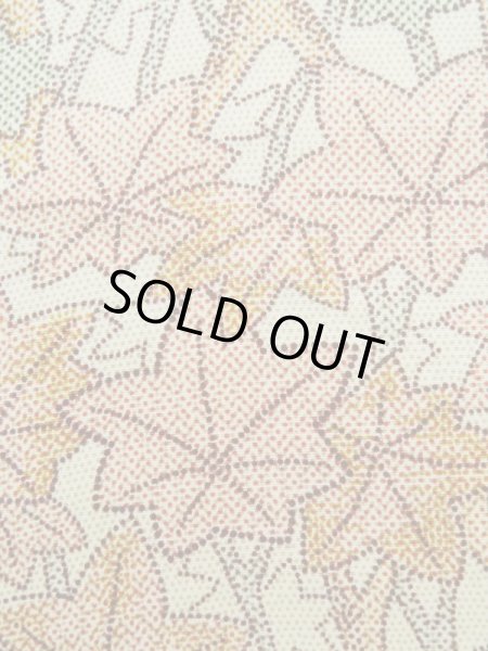 Photo5: Mint K0805D Used Japanese Heather  Off White KOMON dyed / Silk. MOMIJI maple leaf   (Grade A) (5)