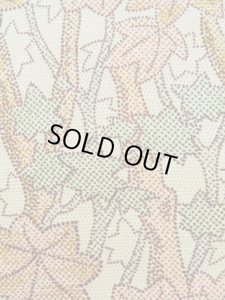 Photo6: Mint K0805D Used Japanese Heather  Off White KOMON dyed / Silk. MOMIJI maple leaf   (Grade A) (6)