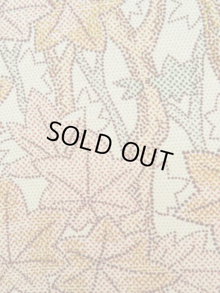 Photo7: Mint K0805D Used Japanese Heather  Off White KOMON dyed / Silk. MOMIJI maple leaf   (Grade A) (7)