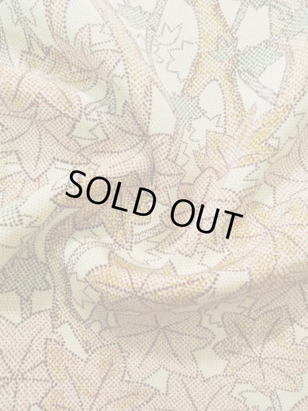 Photo12: Mint K0805D Used Japanese Heather  Off White KOMON dyed / Silk. MOMIJI maple leaf   (Grade A) (12)